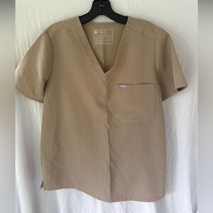 Women's tan FIGS scrub set